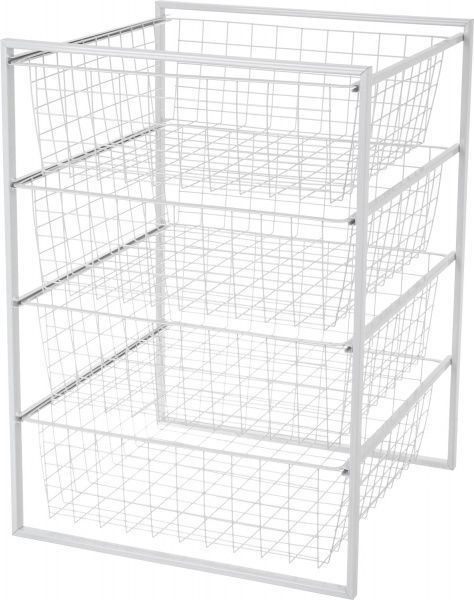 Стелаж з висувними кошиками 500х500х690 мм білий