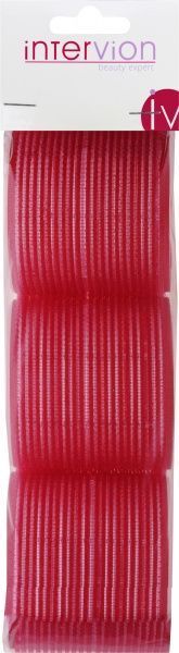 Бигуди Inter-Vion с липучкой красные 499592 3 шт.