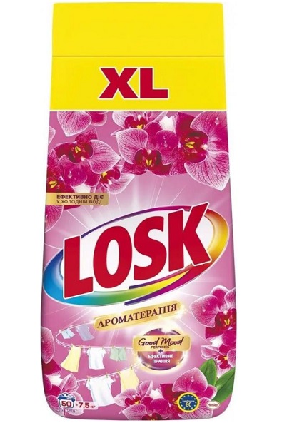 Порошок для машинной и ручной стирки Losk АТ Эфирные масла и аромат Малазийского цветка 7,5 кг