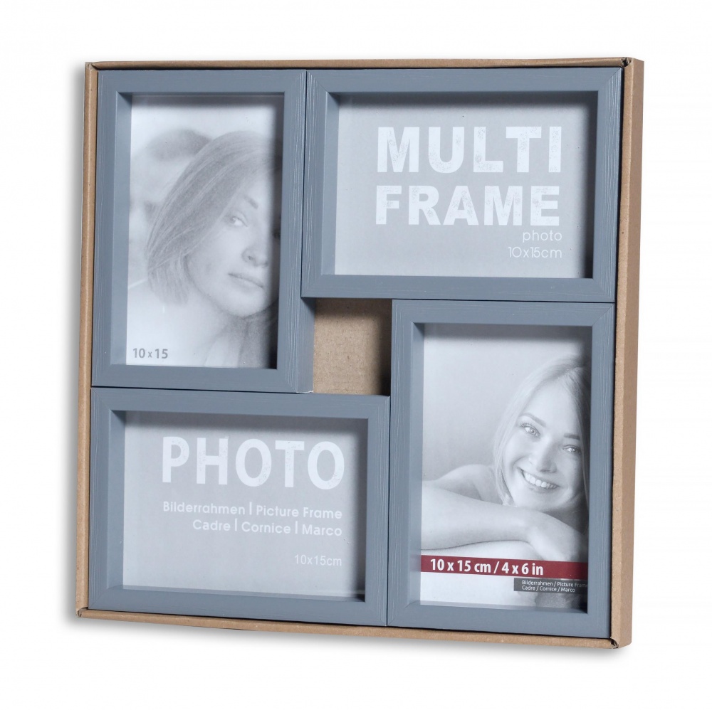 Мультирамка Velista 12B-011-17v 4 фото 10x15 см серый
