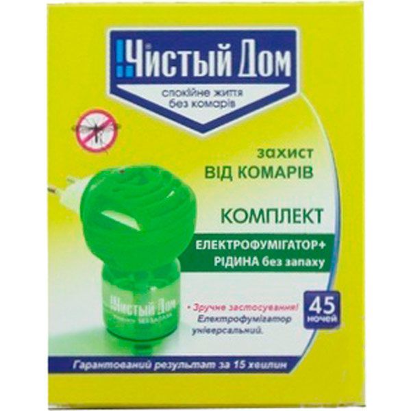 Фумігатор Чистый дом +рідина від комарів 45 ночей 02-116U