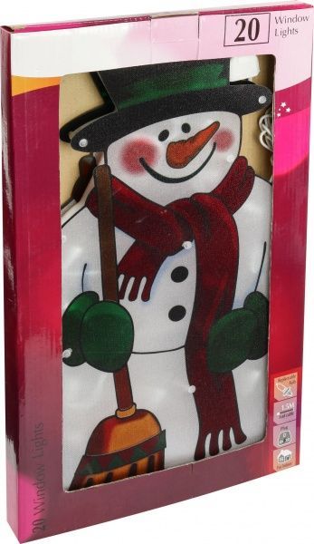 Декорація настінна LED Сніговик 20 ламп 45 см 