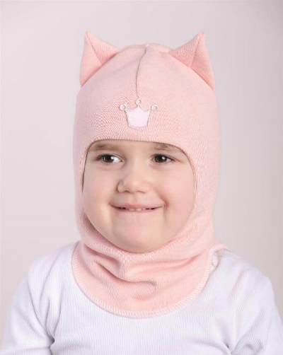 Шапка для девочки Beezy Кошка р.50-52 персиковый 1750 