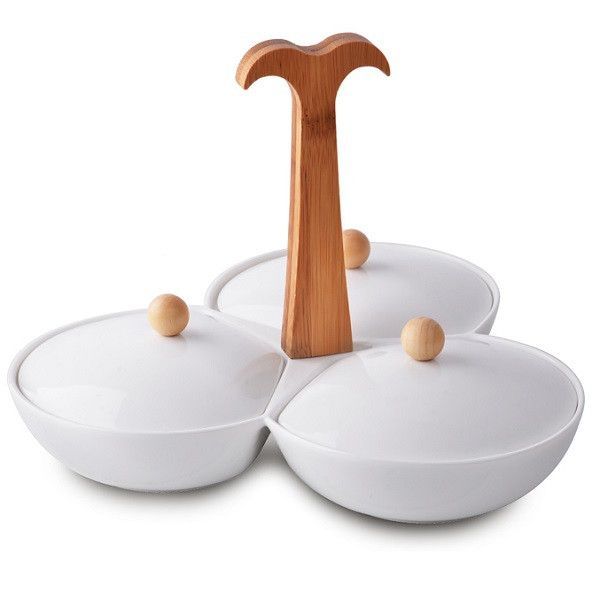 Менажниця на 3 секції White з кришками 8,5 Lefard 