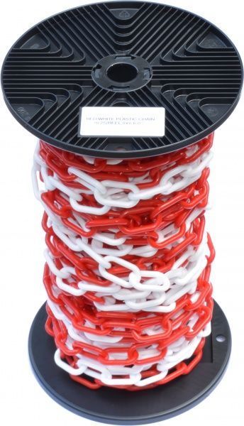 Цепь 6 мм 1 м пластиковая бело-красная