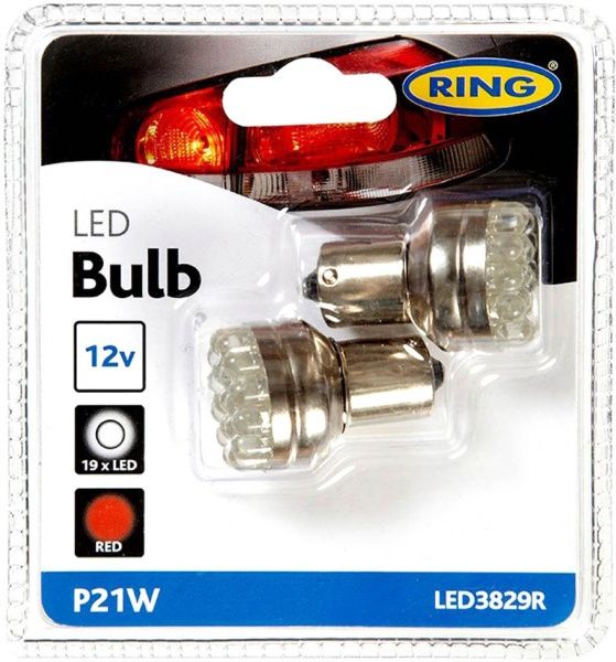 Лампа светодиодная RinG (LED3829R) P21W BA15S 12 В 0,05 Вт 2 шт 4000