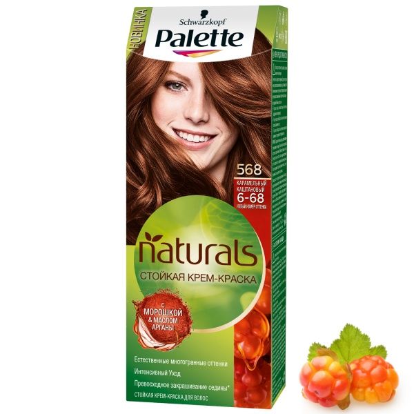 Крем-фарба для волосся Palette Naturals (Фітолінія) 6-68 (568) карамельний каштановий 110 мл