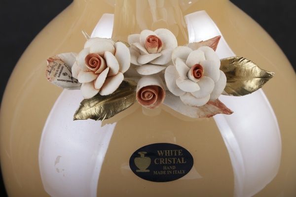 Ваза стеклянная медовая ELENA 31,5 см White cristal