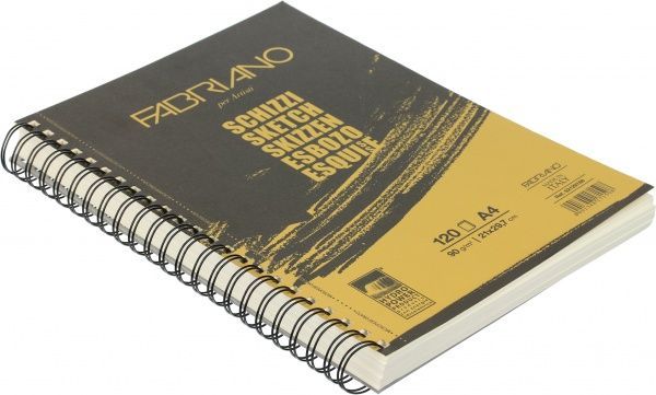 Альбом для рисования Schizzi Sketch А4 120 листов 90г/м2 с боковой спиралью Fabriano