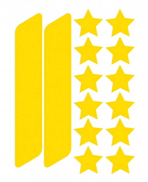 Светоотражающая наклейка LOOM Контурные и звезды LM-10079-yellow для твердых поверхностей