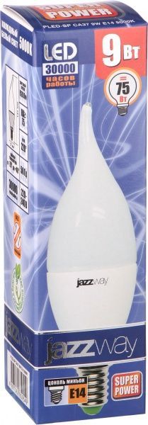 Лампа світлодіодна Jazzway PLED-SP 9 Вт CA37 матова E14 220-240 В 5000 К 2859549 