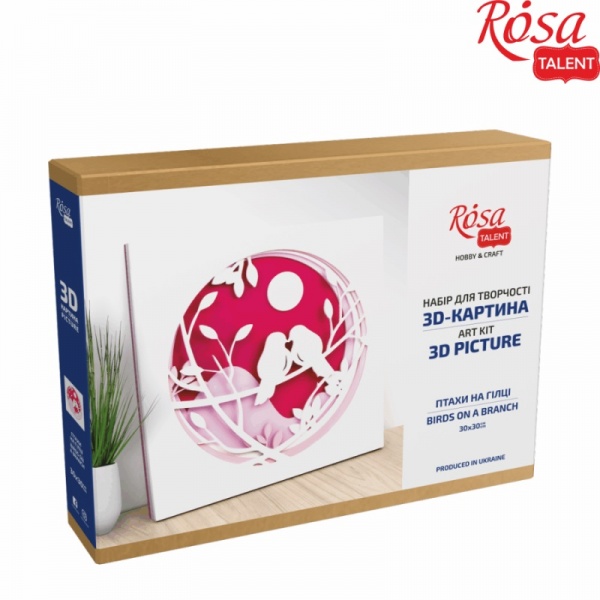 Набор для рисования картина 3D Птицы на ветке (N0003503) 30х30 см Rosa Talent 