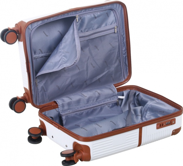 Чемодан 41 л белый LS22200 49х36х23 ABS 