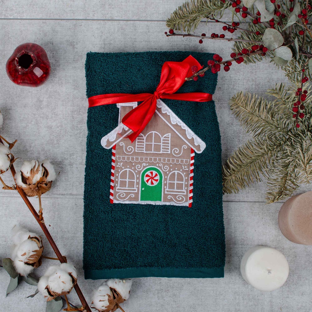 Рушник махровий Новий Рік 50x90 см зелений La Nuit