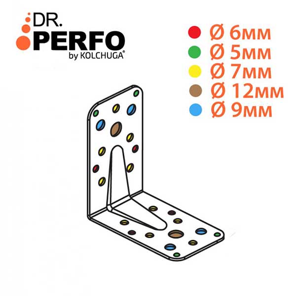 Уголок перфорированный Kolchuga равносторонний 100x100x60 мм 2,5 мм