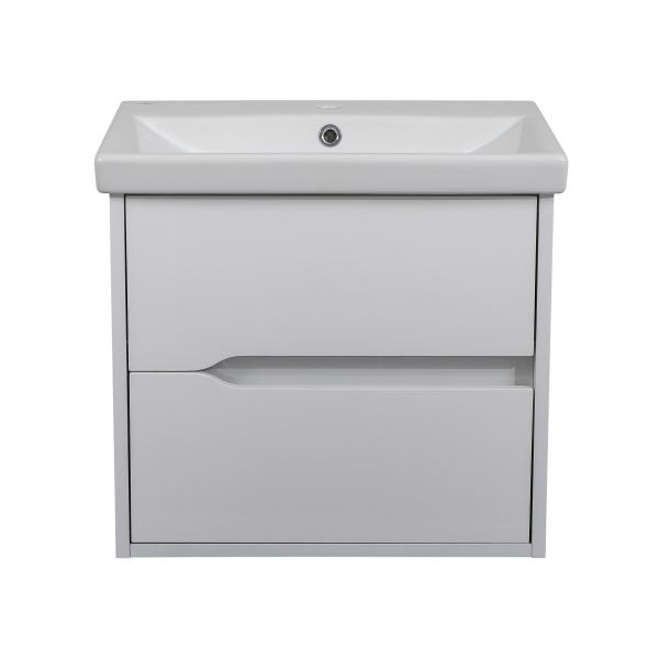 Тумба подвесная Aqua Rodos Сидней 60 консоль белый глянец с умывальником