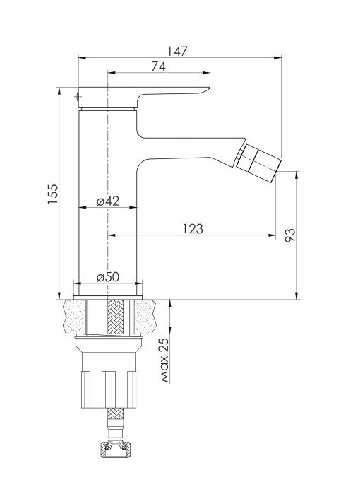 Смеситель для биде VOLLE LIBRA 1521.020101