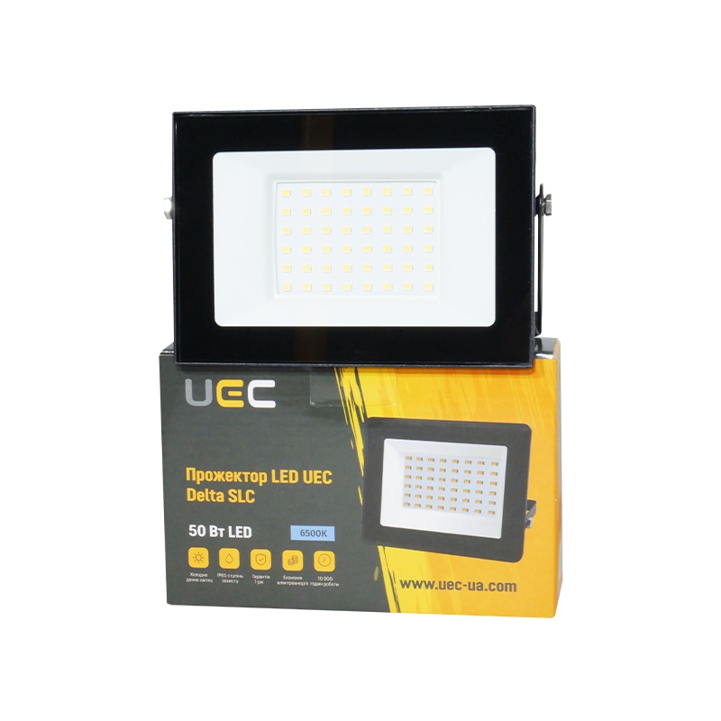 Прожектор світлодіодний LED UEC Delta SLC 6500K 50 Вт IP65 чорний SLC-50-IP65-0-B