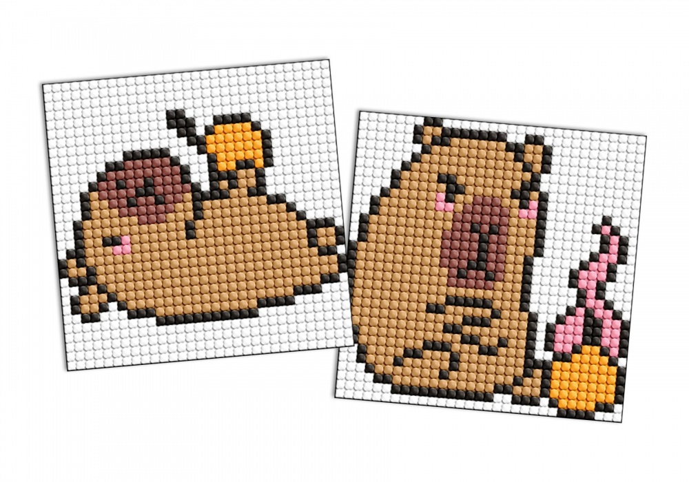 Алмазная мозаика Капибара: апельсин 9х9 см Ideyka