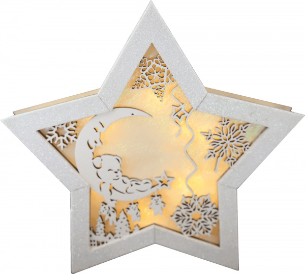 Прикраса новорічна Зірочка ажурна з місяцем 20 см золотий 1220229