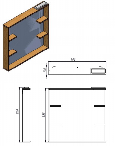 Дзеркало настінне ЮВЕНТА Brooklyn - 90 з підсвіткою біле (BrМ-90)