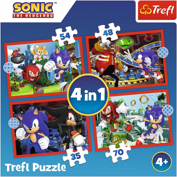 Пазл Trefl 4 в 1 SEGA Їжак Сонік 34625