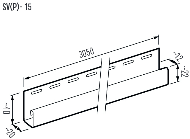 Профіль J-подібний Vilo™ 3,05 м світло-сірий SV-15