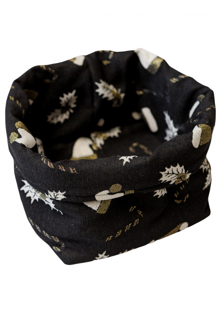 Хлебничка гобеленовая Прованс Шапочки на черном 18x18 см