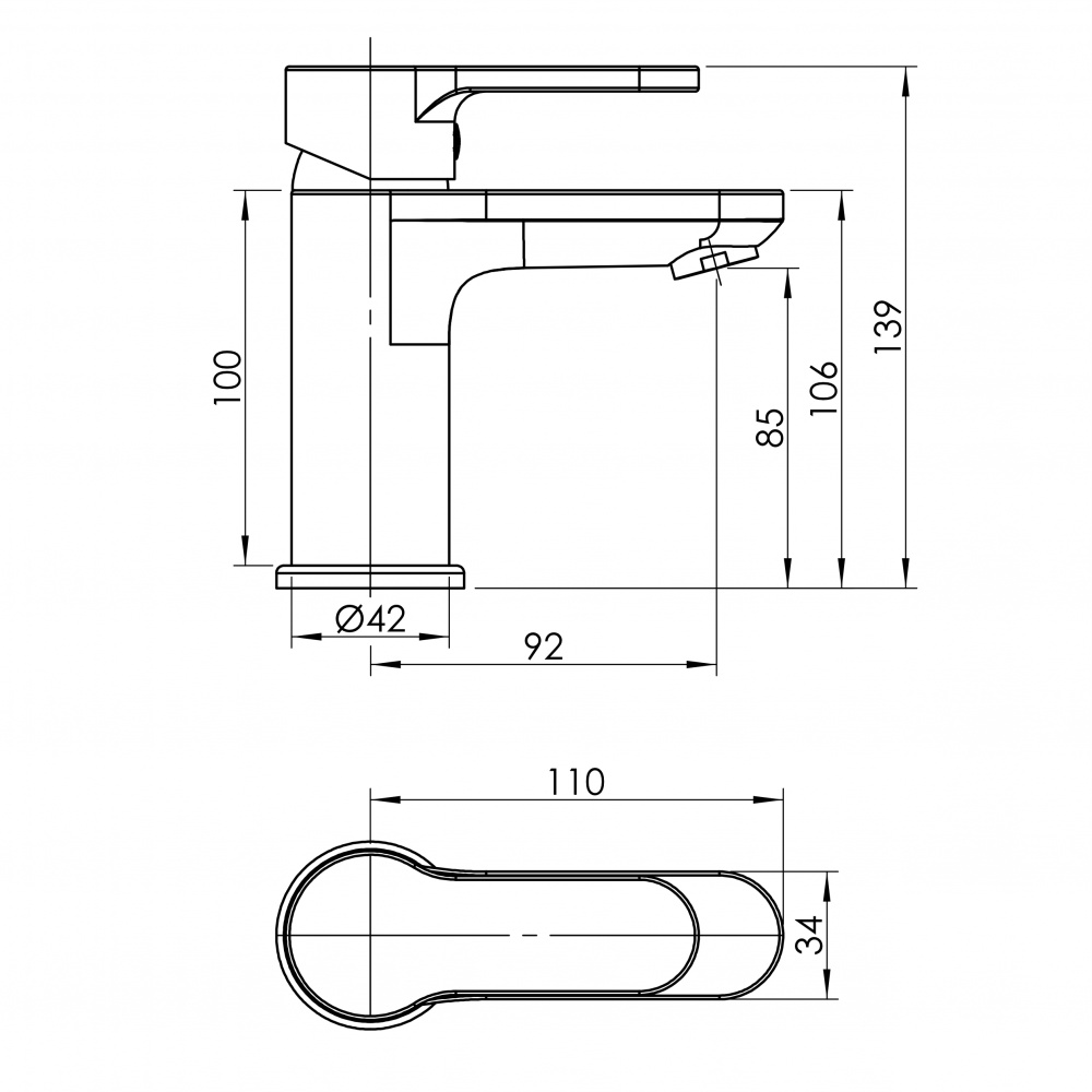 Смеситель для умывальника RJ VENUS, хром, 35 ​​мм RJFA092-01CH
