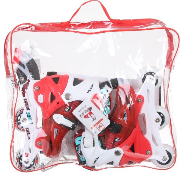 Роликовые коньки UP! (Underprice) YX-0151-3WR р. 27-30 черно-бело-красный