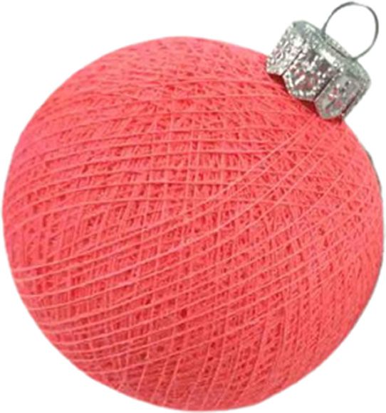 Шар новогодний Котоновый d8 см Coral Pink коралловый