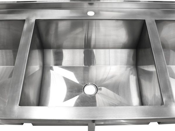 Мойка производственная 3 секции с бортиком Tehma 1800x600x850 мм нержавеющая сталь