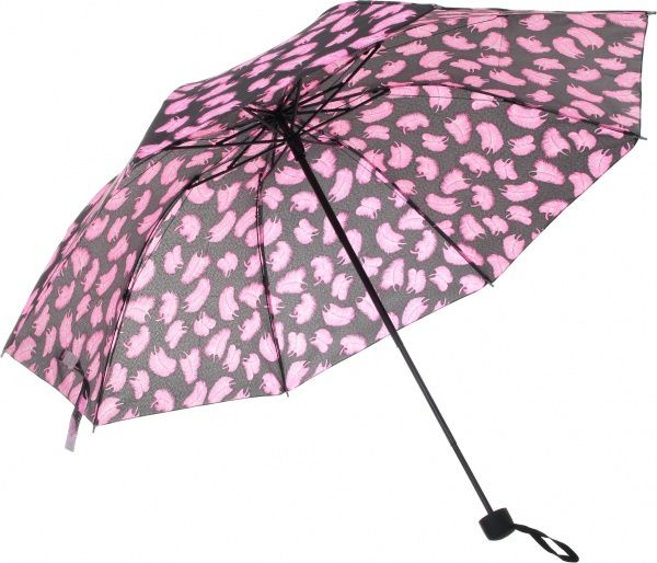 Зонт Перья, складной, полуавтомат розовый 
