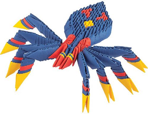 Модульное оригами «Синий паук»