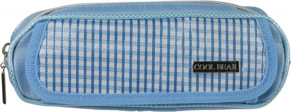 Пенал школьный с внешним карманом голубой