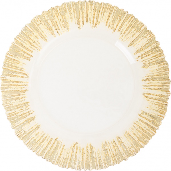 Блюдо AURA 33,5X1,3 см античне золото Arda Cam 