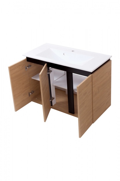 Тумба підвісна Сансервіс Black wood 100 з умивальником Еліт 100