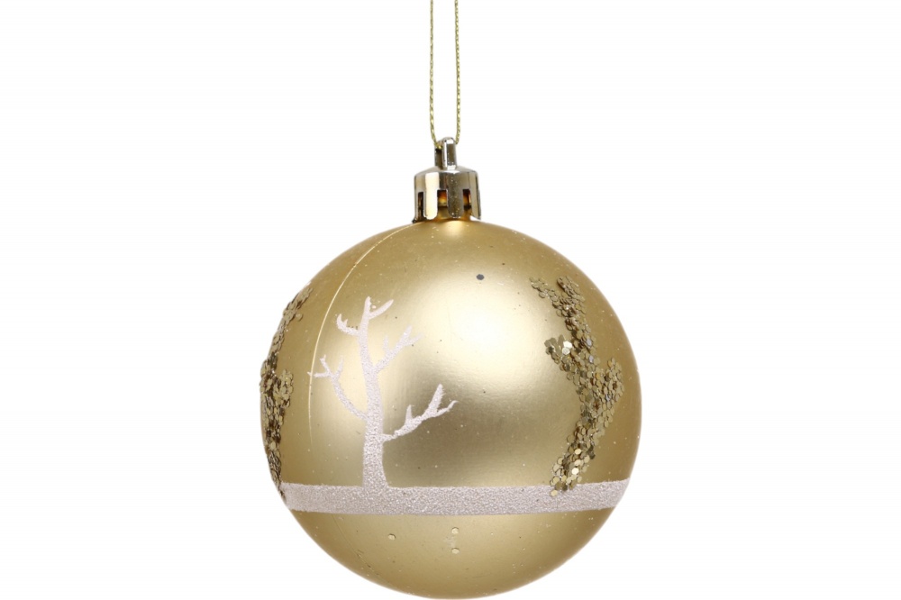 Набор елочных шаров изысканность бело-золотой d 60 мм 30 шт./уп.