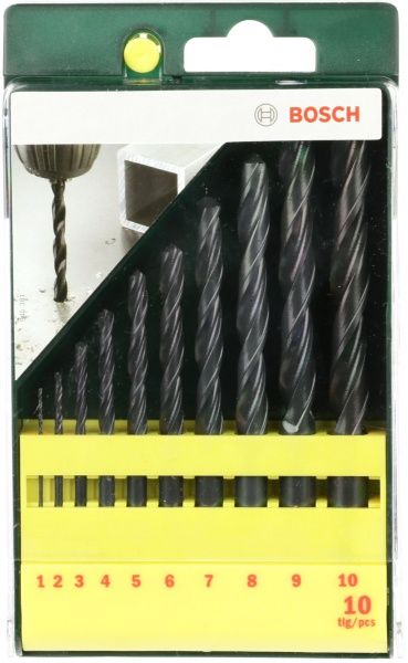 Набор сверл по металлу Bosch Silver Percussion 1-10 мм 10 шт. 2607019442