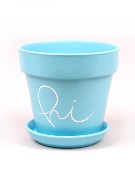 Горщик керамічний Оріана-Запоріжкераміка Наперсток №2 Hello круглий 1,6л синій 