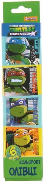 Олівці кольорові Ninja Turtles, 6 шт. 1 вересня
