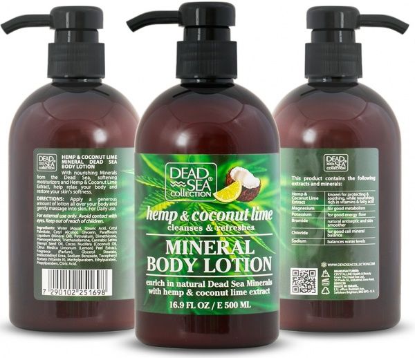 Лосьон для тела Dead Sea Collection с минералами Мертвого моря и экстрактами конопли, кокоса и лайма 500 мл