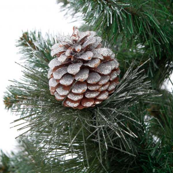 Елка искусственная Европейская с шишками 150 см EP60075 зелено-серебристый