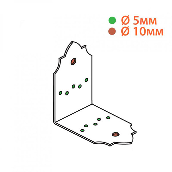 Кутник декоративний рівносторонній 130x130x80 мм 1,8 мм