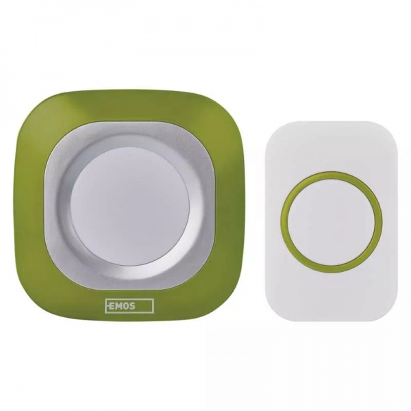Дзвінок бездротовий в розетку Emos білий із зеленим P5733G