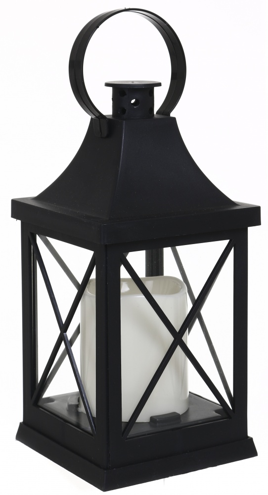 Свічка -ліхтар LED чорний 21х10х10 см пластиковий Pako-If