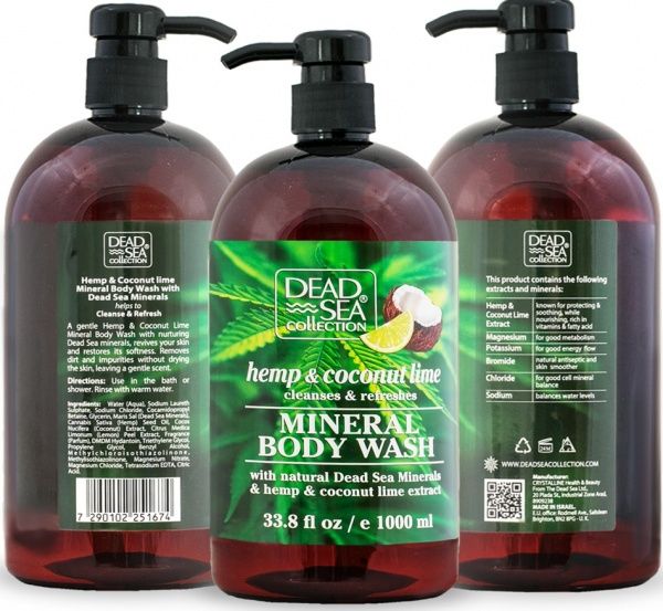 Гель для душа Dead Sea Collection с минералами Мертвого моря и экстрактами конопли, кокоса и лайма 1000 мл