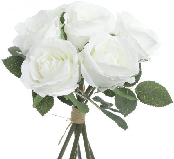 Букет троянда м'яка 6 квіток білий