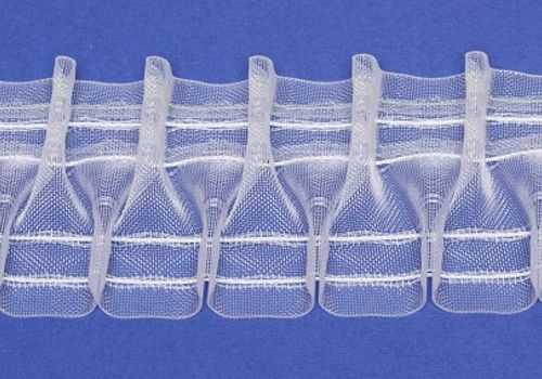 Тасьма Tosca 40006/70 прозора полувафелька 1:2,5 2 ряди петель Bandex