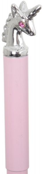 Ручка гелевая металлическая Единорог розовый 